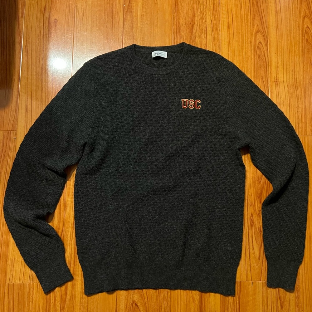 3VERY USC Black Crewneck 100% Cashmere Sweater